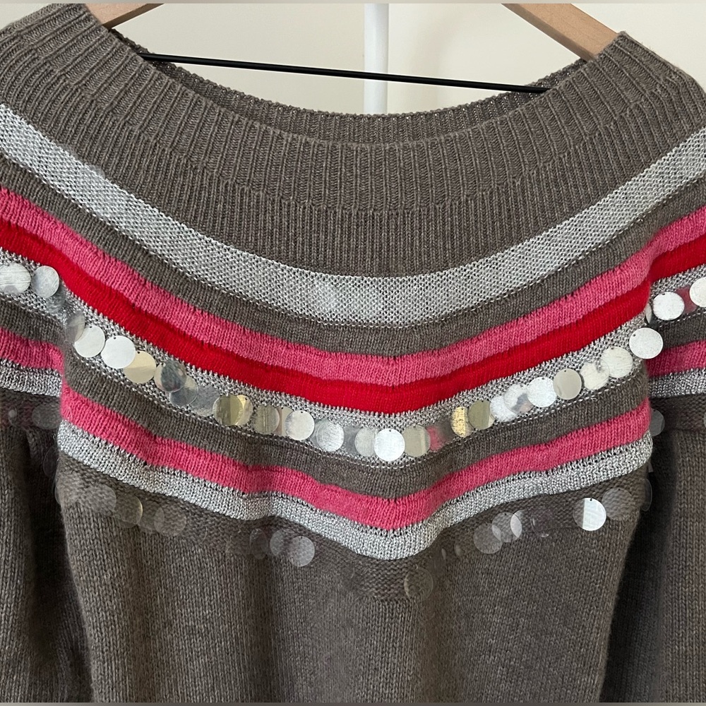 Manoush ANTHROPOLOGIE Sequined Knit Sweater Dress Lambswool Women’s Large - Picture 3 of 8